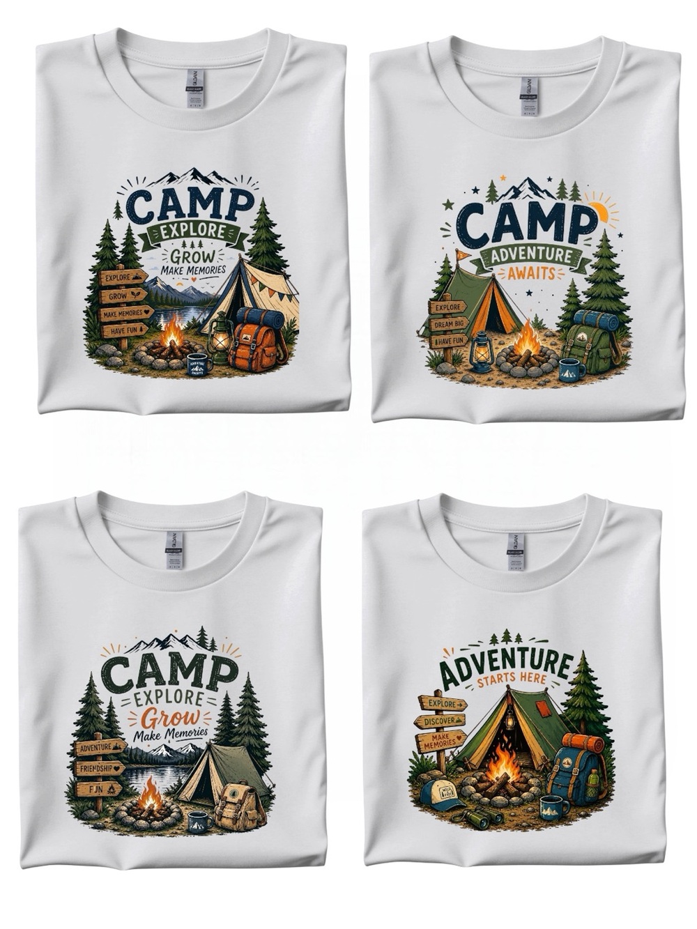 Camping T-shirts made to order family Adults and kids New group tees S M L XL